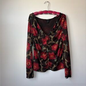 Express Mesh Floral Blouse